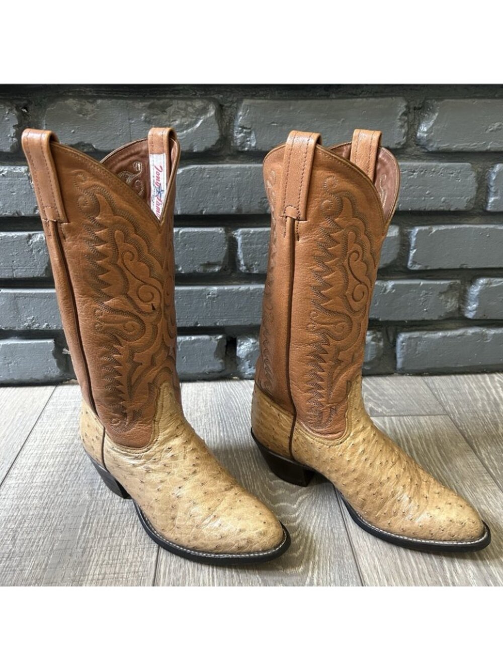 Tony Lama Vintage Ostrich Western Cowboy Boots Womens 6 B - Picture 3 of 12